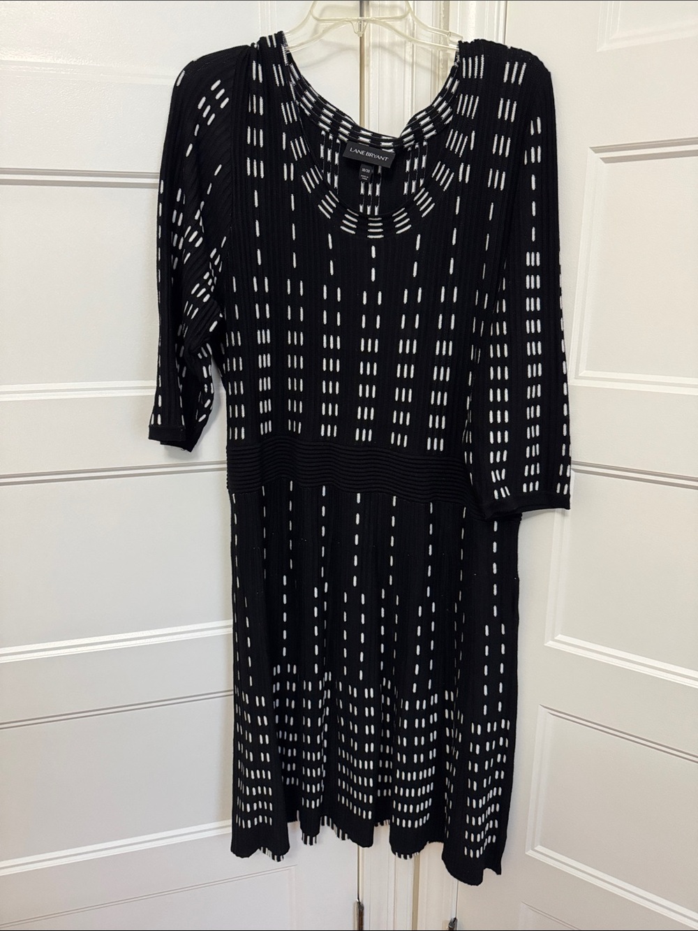 Lane Bryant Black & White Geometric Midi Dress